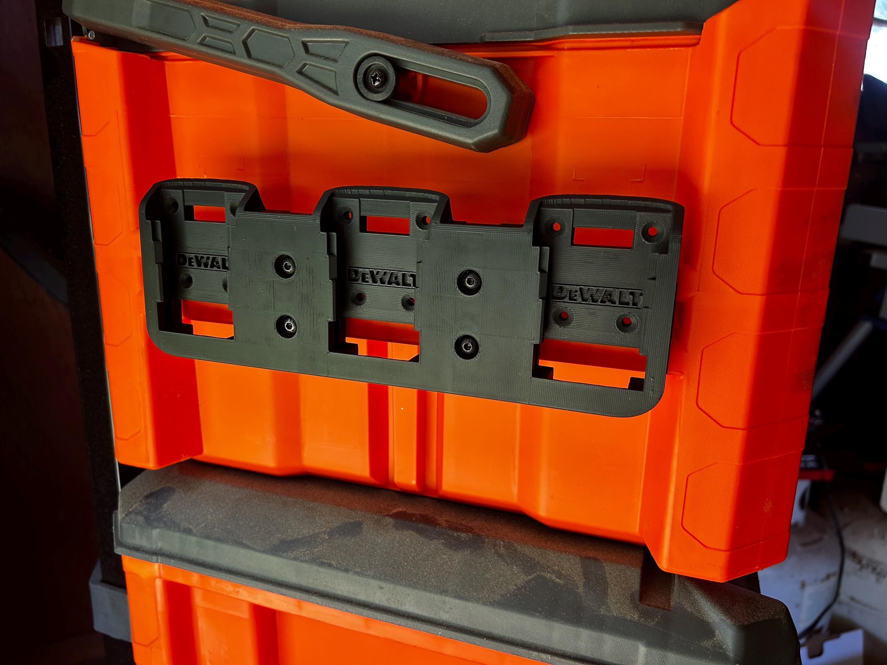 Klein MODbox Battery Mount: Holds 3 Batteries for Milwaukee, Dewalt, Makita, Rigid & More