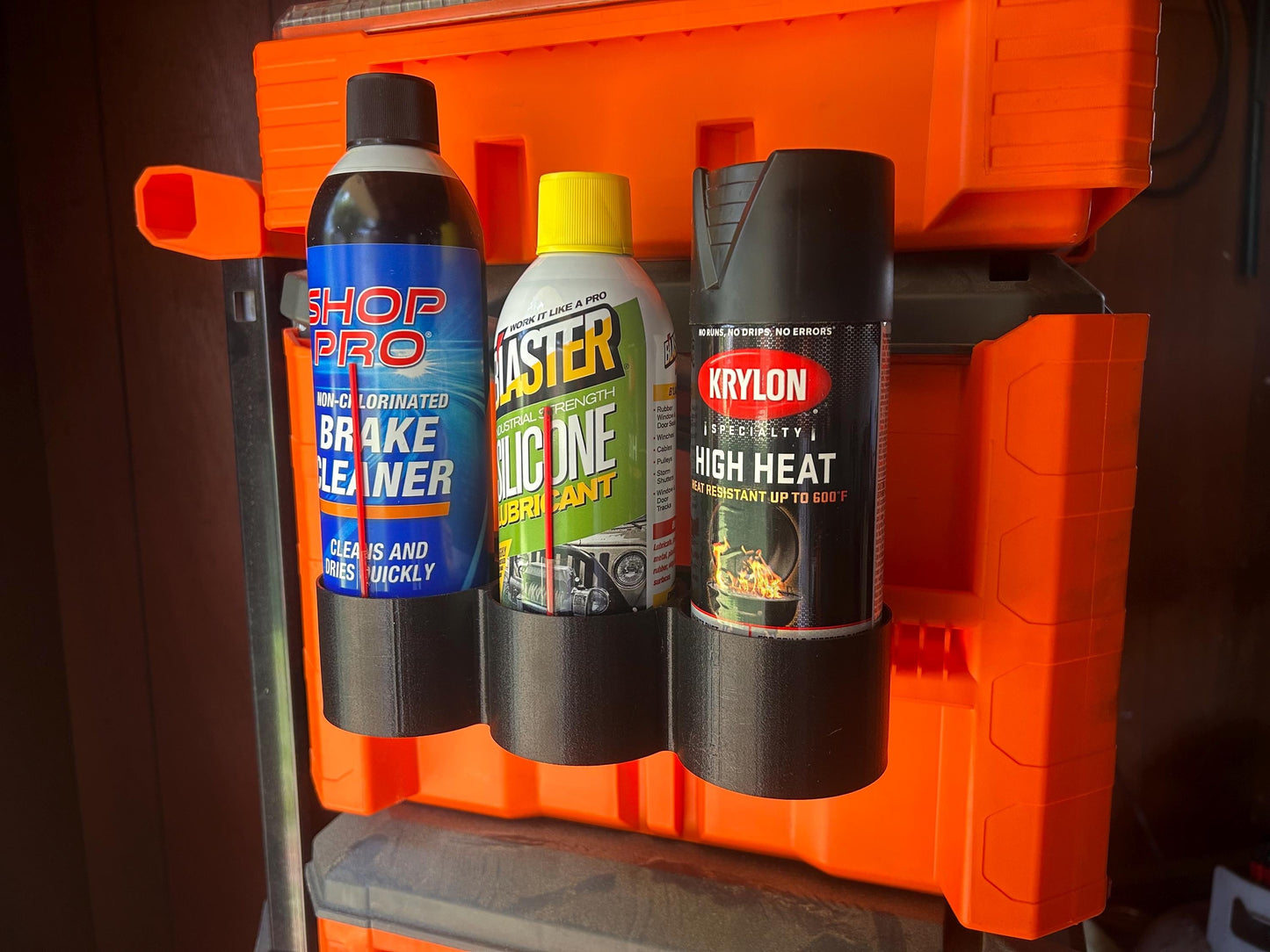 Klein MODbox Spray Can Holder: Rail Mount Storage, Holds 3 Cans