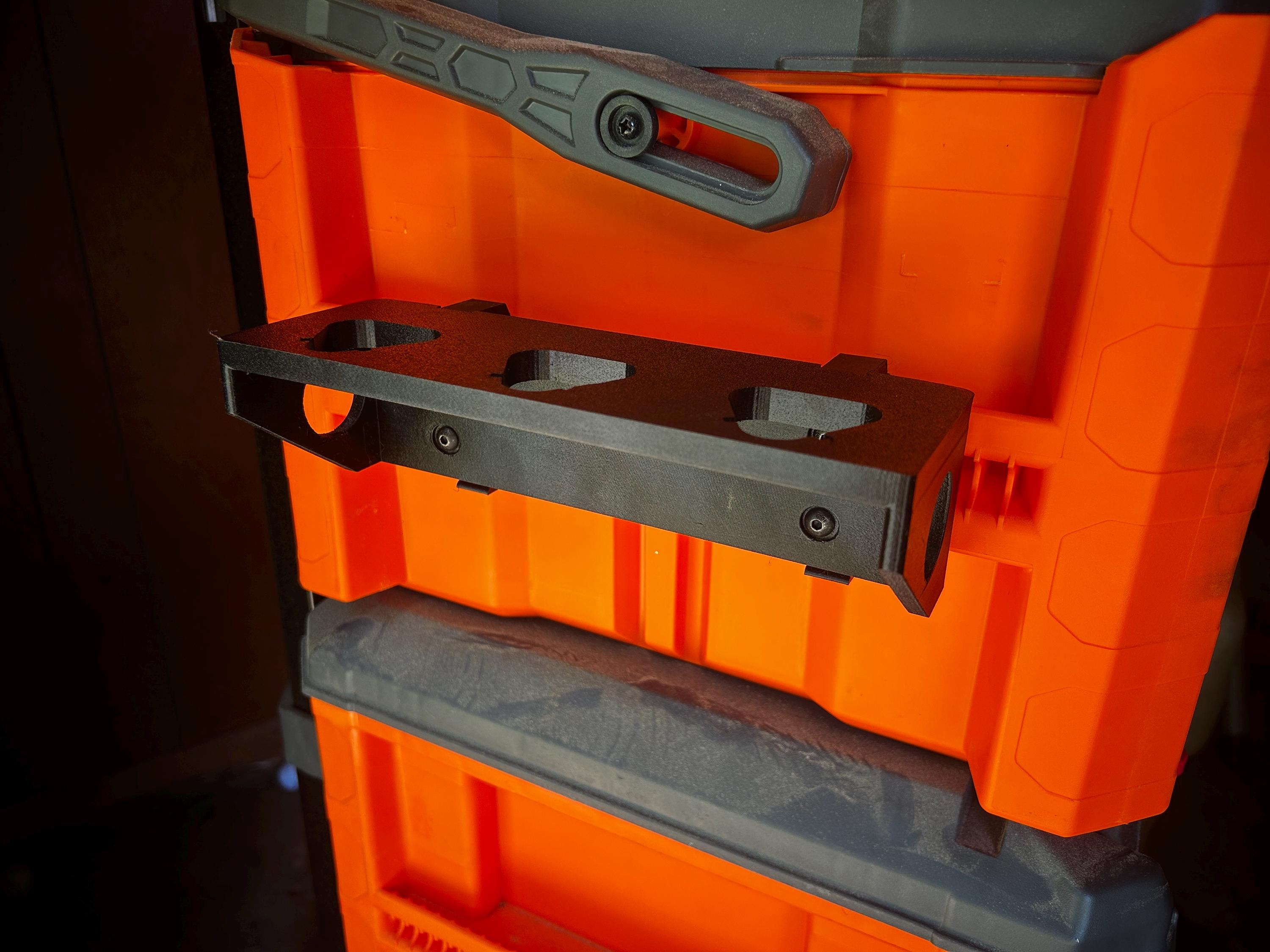Klein MODbox Battery Mount: Holds 3 Batteries for Milwaukee, Dewalt, Makita, Rigid & More
