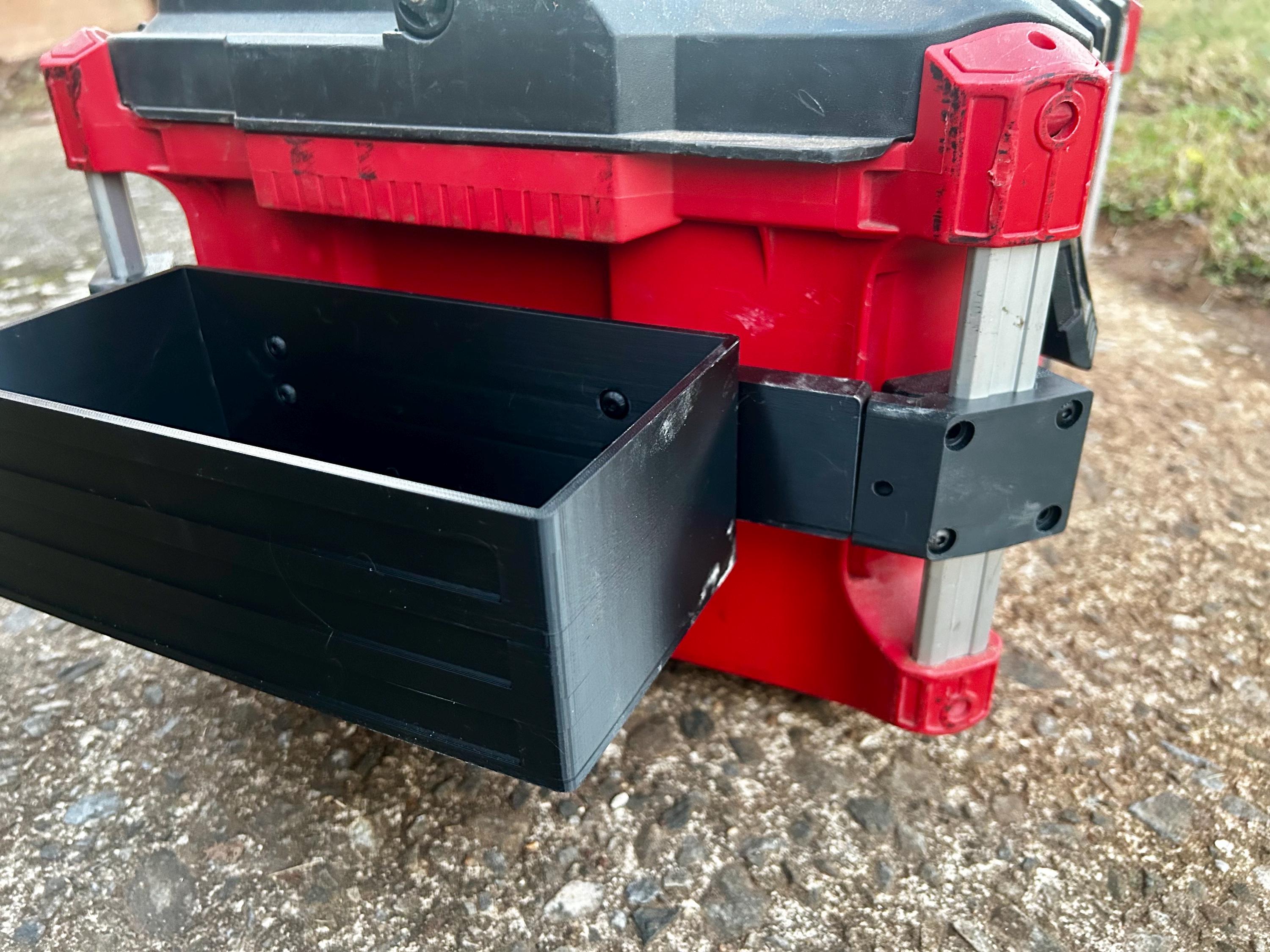 Milwaukee PACKOUT Rail Mounted Side Storage Bin for Tools and Supplies