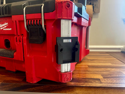 Milwaukee PACKOUT Rail Mounted Single Battery Holder: Fits Dewalt, Ryobi, Rigid, & More Batteries