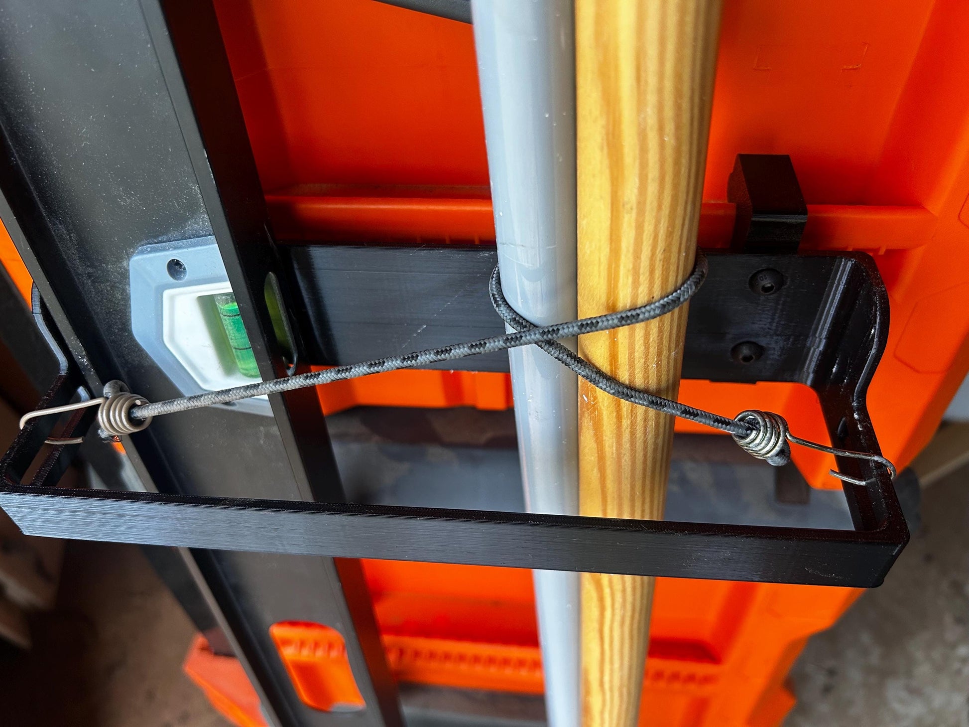 Klein MODbox Long Tool Holder for Levels, Saw Tracks & Guides, Paint Roller Extensions, Etc
