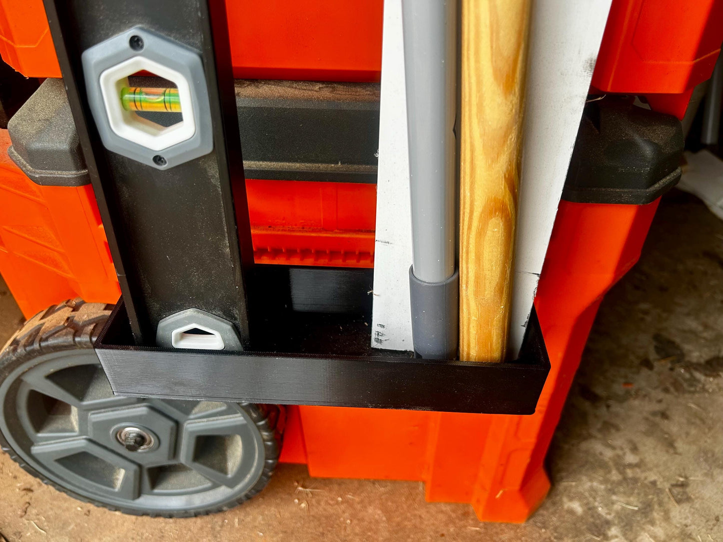 Klein MODbox Long Tool Holder for Levels, Saw Tracks & Guides, Paint Roller Extensions, Etc