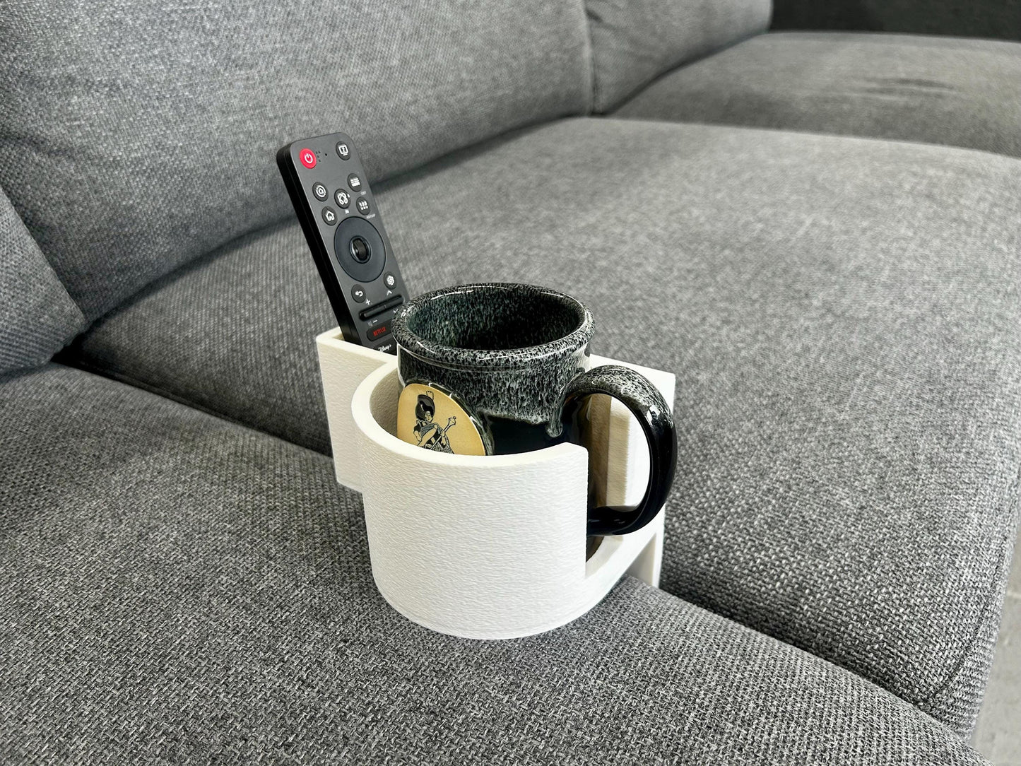 Couch Cup or Mug Holder & Remote Organizer Sofa Caddy