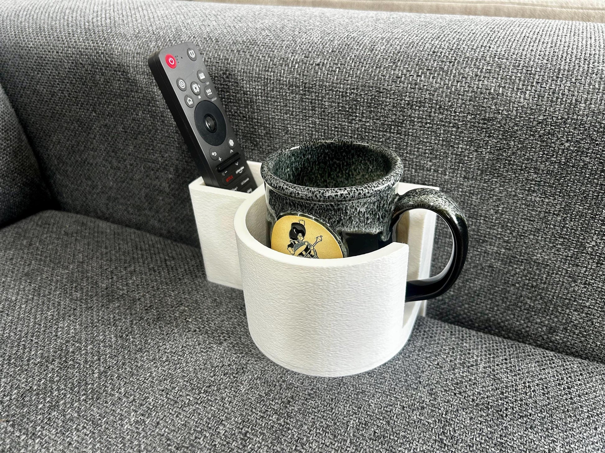 Couch Cup or Mug Holder & Remote Organizer Sofa Caddy