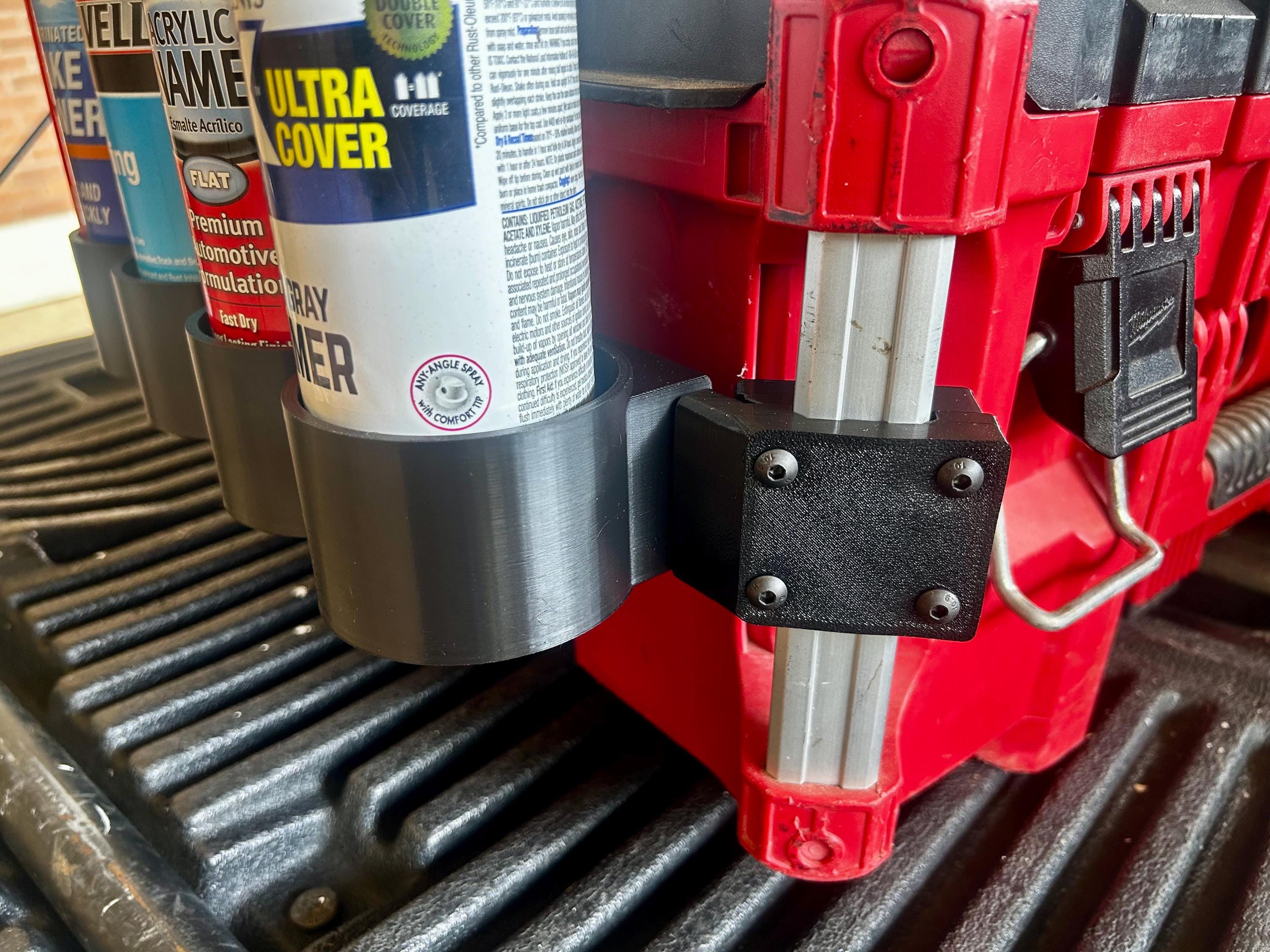Milwaukee PACKOUT Spray Can Storage Side Rail Mounted (Holds 4 Cans)
