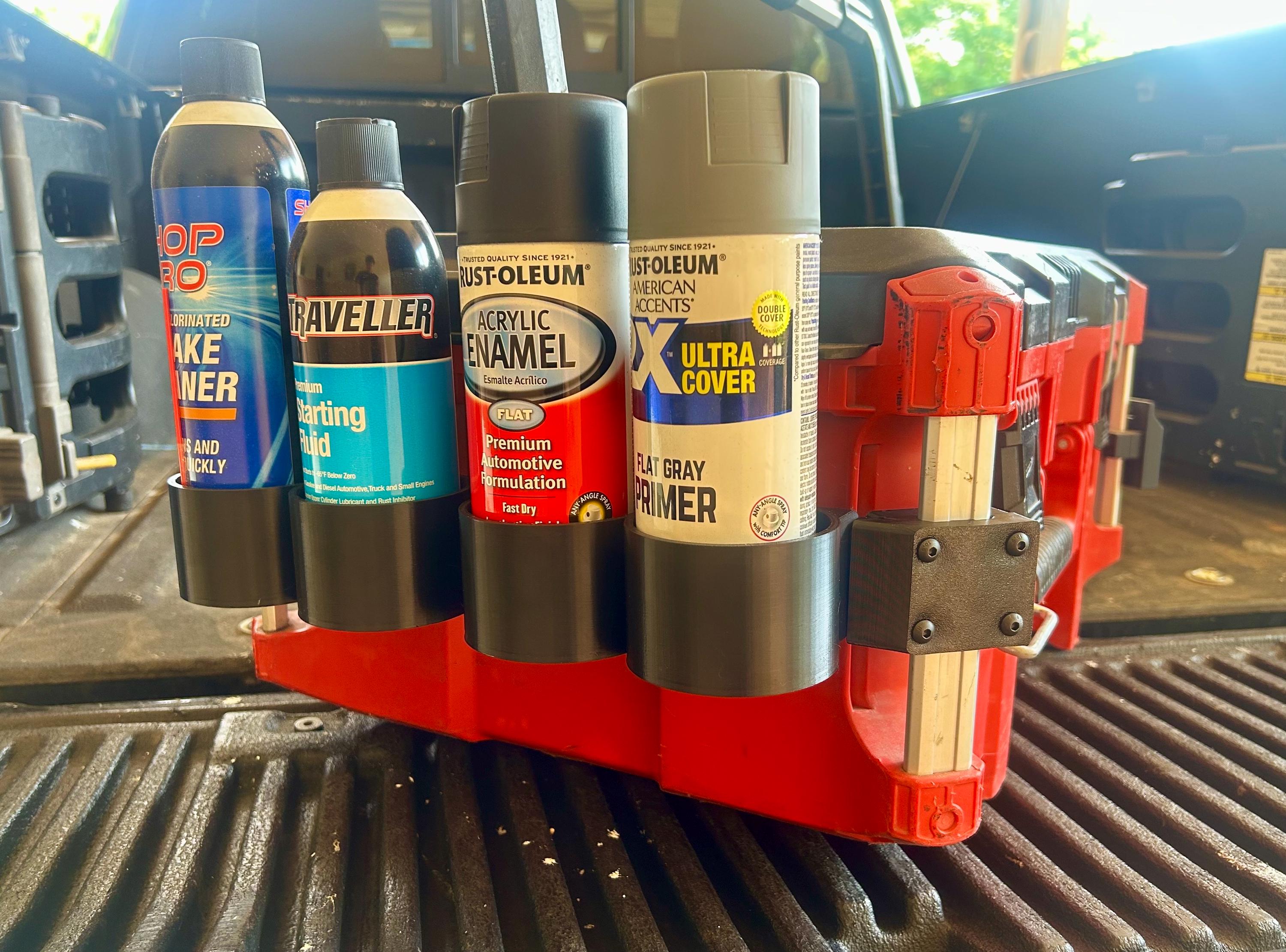 Milwaukee PACKOUT Spray Can Storage Side Rail Mounted (Holds 4 Cans)