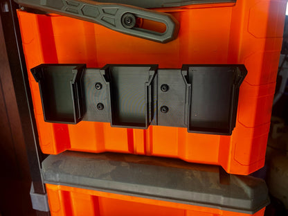 Klein MODbox Battery Mount: Holds 3 Batteries for Milwaukee, Dewalt, Makita, Rigid & More