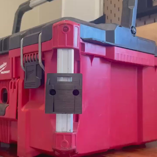 Milwaukee PACKOUT Rail Mounted Single Battery Holder: Fits Dewalt, Ryobi, Rigid, & More Batteries