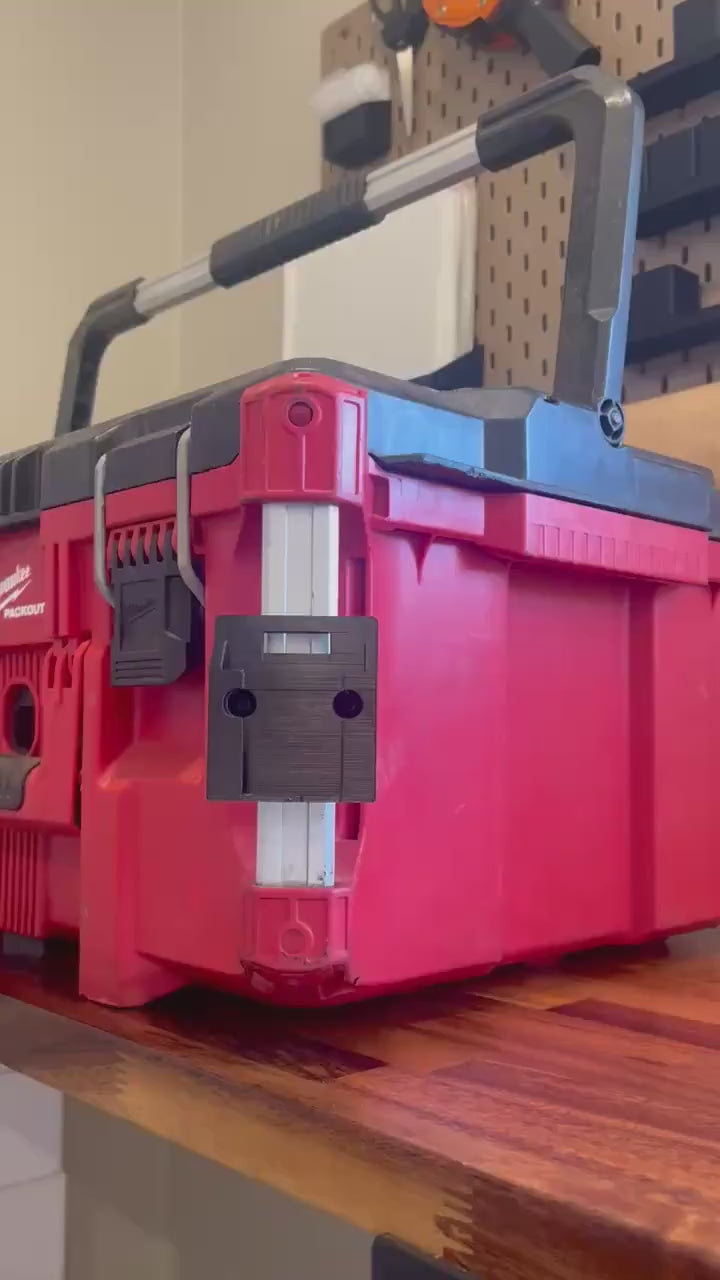 Milwaukee PACKOUT Rail Mounted Single Battery Holder: Fits Dewalt, Ryobi, Rigid, & More Batteries